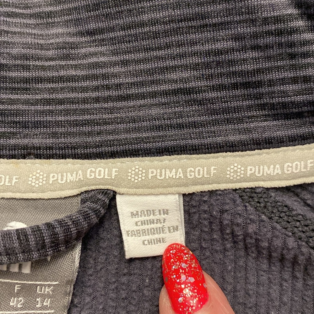 Puma Golf women’s gamer 1/4 zip up monk neck, long sleeve blouse gray sz L - Picture 9 of 14